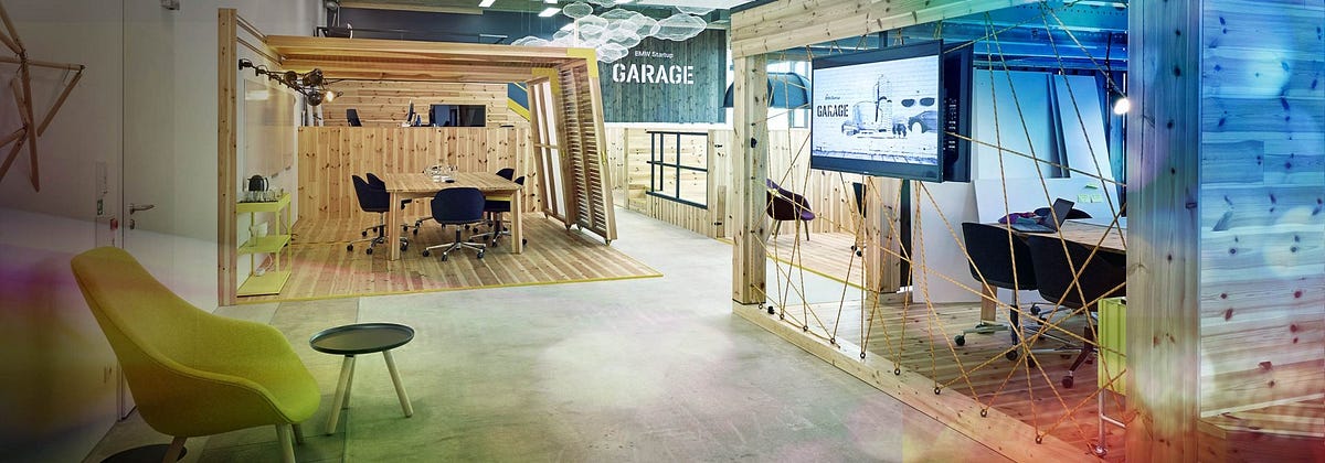 Facilities of the BMW Startup Garage, the first corporate Venture Client Unit, at BMW R&amp;D in Munich